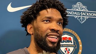 Joel Embiid Reacts To Bad Team USA Debut Fouling Out Against Canada [upl. by Artamas]