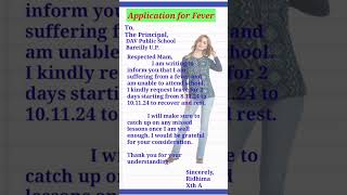 Leave Application for fever  Leave Application  Sick Leave shorts application ytshorts [upl. by Artaed926]