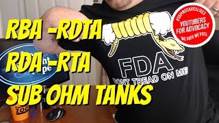 Explained RBA  RDA  RDTA  RTA  Sub Ohm Tanks [upl. by Cochard]