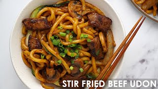 Stir Fry Beef Udon in 20mins  Easy Stir Fried Udon Recipe [upl. by Arraeic]