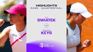 Iga Swiatek vs Madison Keys  2024 Rome Quarterfinal  WTA Match Highlights [upl. by Heyde208]