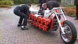 Chainsawpowered motorcycle startup [upl. by Benetta]