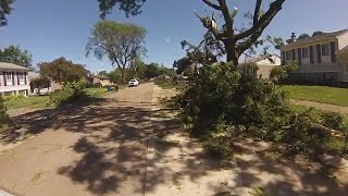 Driving through Livonia neighborhood after Wednesdays tornado [upl. by Nageet]