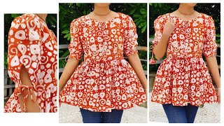 Tunic Top Cutting And Stitching In Very Simple Steps  Easy Tutorial [upl. by Werdna]