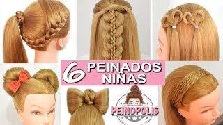 6 Peinados Faciles y Rapidos de Niñas con Cabello Largo  Trenzas para Navidad [upl. by Dam]