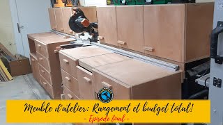 Miter saw station épisode final budget total et astuces récup établi  meuble datelier [upl. by Ylram]