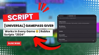 UNIVERSAL  Free Gamepasses Giver Script  Works in Every Game  Roblox Scripts 2024rbxscripts [upl. by Afesoj]