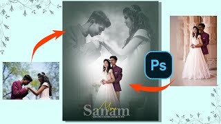 How to Make Pre wedding Photo Poster  Photoshop Tutorial  duel effect photoshop yt ps yt20 [upl. by Yssenhguahs]