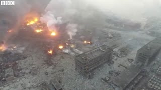 La tragedia de Tianjin vista desde un drone [upl. by Burrus]