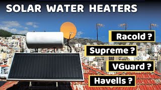 Best Solar Water Heater in India 🔥 Solar Geysers Price amp Review 🔥 Supreme 🔥 VGuard 🔥 RACOLD🔥 Havells [upl. by Anabella]