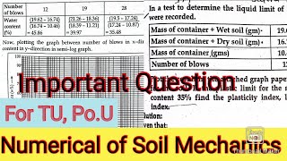 Numerical of Soil Mechanics Find plasticity index liquid indexConsistency index Plot log graph [upl. by Clotilda705]