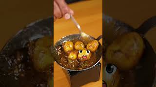 Miniature Egg Curry 😂mini wood toy  woodworking art skills  wood hand crafts  shorts [upl. by Pollie]