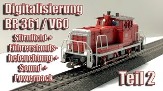 Digitalisierung BR 361  V60 Märklin 3131 KomplettUmbau auf LED Beleuchtung Sound und Powerpack [upl. by Hitoshi]