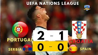 PORTUGAL 21 CROATIA  SERBIA 00 SPAIN  UEFA Nations League  Live Watchalong  Pt1 [upl. by Okin]