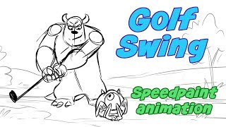 Golf swing  animation speedpaint [upl. by Lattonia529]