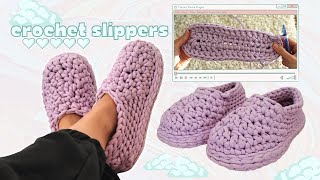 Quick Crochet Slippers So chunky ☁ [upl. by Stesha]