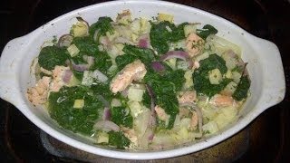 Slimming World recipe  Salmon  Celeriac amp Spinach Bake [upl. by Serilda686]