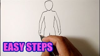 How to draw a person  EASY TO FOLLOW [upl. by Boice792]