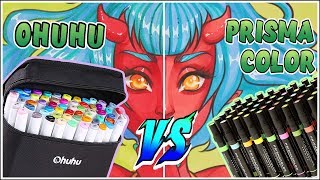 Ohuhu Markers Vs Prismacolor Markers  Marker Review [upl. by Ettedo]