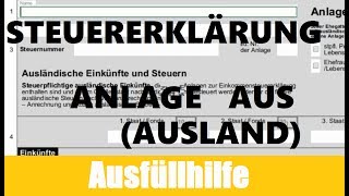 Anlage AUS Elster  ELSTER Tutorial  Steuererklärung selber machen [upl. by Latterll932]