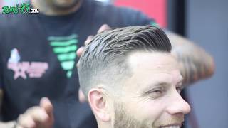 How to Fade a Gentleman Side Part Haircut by inkstylistcyress using Fast Feeds [upl. by Kcirtemed]