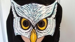 HOW TO MAKE AN OWL MASK halloween masquerade carnival mardi gras dressup paper crafts [upl. by Eddie211]