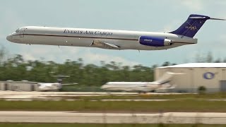 MD80 ROCKET CLIMB  Everts Air Cargo  N962CE  Nassau Airport [upl. by Etyak]