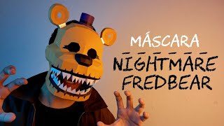 Cómo hacer la Máscara de Nightmare Fredbear FNAF con cartulina  Momuscraft [upl. by Hellah979]