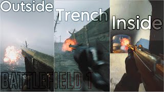 Battlefield 1 Gunshot Sounds  Outside vs Trench vs Inside [upl. by Aihsatsan]