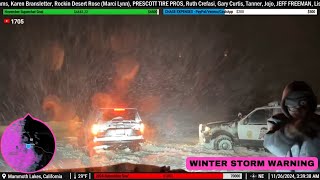 MAMMOTH LAKES HEAVY SNOW amp VEHICLE RECOVERY 112624  Live Storm Chase Archive [upl. by Everard41]