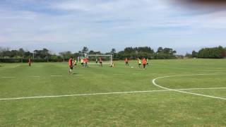 Marcus Laquie of Mapola FC Academy Strikers movement session at the SFA UEFA B course [upl. by Airdnassac571]