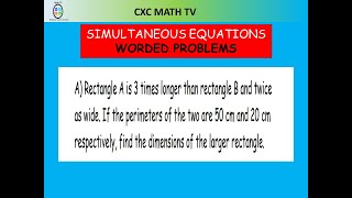 SIMULTANEOUS EQUATIONSWORDED PROBLEMS [upl. by Belvia669]