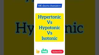 Hypertonic hypotonic isotonic solution  Hypertonic hypotonic isotonic nkshortschemistry shorts [upl. by Sandye]