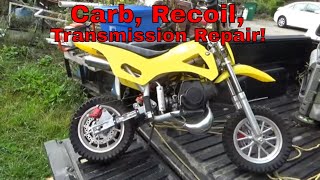 75 Coolster 49cc Dirt Bike Sprocket Weld Carb Clean Recoil Fix 1st Ride [upl. by Constancy60]