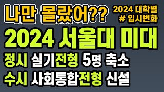 2024학년도 서울대 미술대학 입시변화 22년 기준 고2 고1 주목 [upl. by Nuawtna]