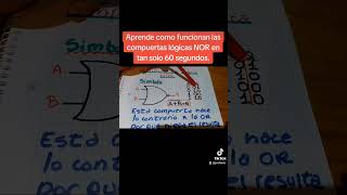 Aprende como funcionan las compuertas lógicas NOR en tan solo 60 segundos arduino electronica [upl. by Oremodlab876]