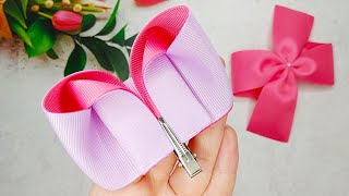 How to make Hair Bows with Grosgrain ribbon  Ribbon Bow Tutorial 🎀 [upl. by Goodrich]