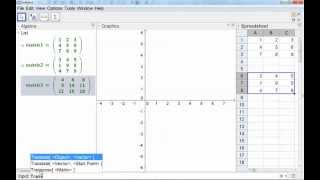 GeoGebra Tutorial matrix operations [upl. by Netniuq299]