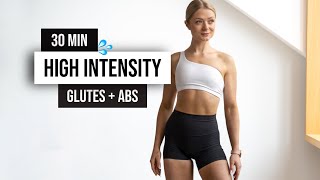 30 MIN KILLER HIIT GLUTES AND ABS Workout  With Weights  Home Workout for a Stronger Booty amp Core [upl. by Nabroc]