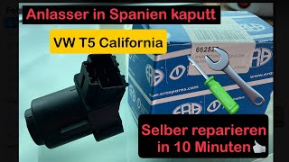 Anlasser Zündschloss VW T5 kaputt in Spanien  selber reparieren in 10 Minuten [upl. by Ileak]