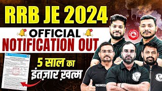 RRB JE 2024  RRB JE 2024 Notification Out   RRB JE New Vacancy 2024 🔥📝🚀 [upl. by Lledor]