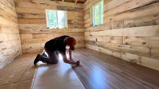 Simple Mortgage Free Cabin Addition Rough Cut Lumber And Flooring [upl. by Eidaj]