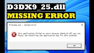 Fixed  d3dx925dll is missing from your computer Windows 10 11 7 8 [upl. by Keir]