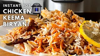 Quickest Chicken Keema Biryani in Instant Pot  Ground Chicken Biryani Recipe In Instant Pot [upl. by Eenahc]