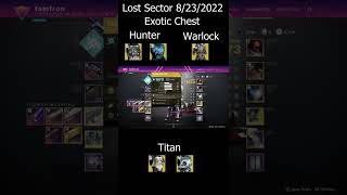 Destiny 2 Lost Sector Today 827 Exotic Chest NEW HUNTER EXOTIC GYRFALCONS HAUBERK [upl. by Teahan494]