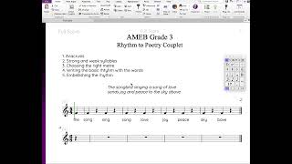 AMEB Grade 3 Rhythm to Poetry Couplet [upl. by Swaine420]