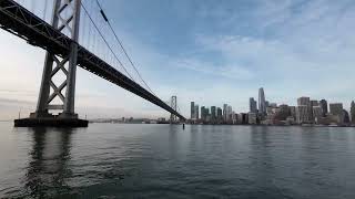 Ferry in the San Francisco Bay Harbor Bay to SF southern view [upl. by Sivlek]