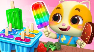 Learn Colors with Ice Pops  Rainbow Vegetables Song  Nursery Rhymes amp Kids Songs  Mimi and Daddy [upl. by Schreck]