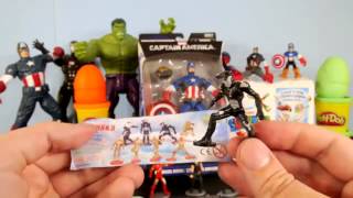 Play doh Surprise Eggs Marvel Legends Captain America Kinder Surprise Egg Disney Cars Toy Club [upl. by Arabel804]