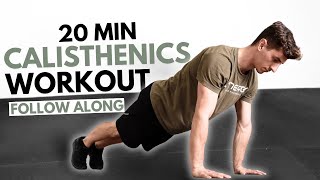 20 Min CALISTHENICS Workout with Beginner Variations  Follow Along [upl. by Naired735]